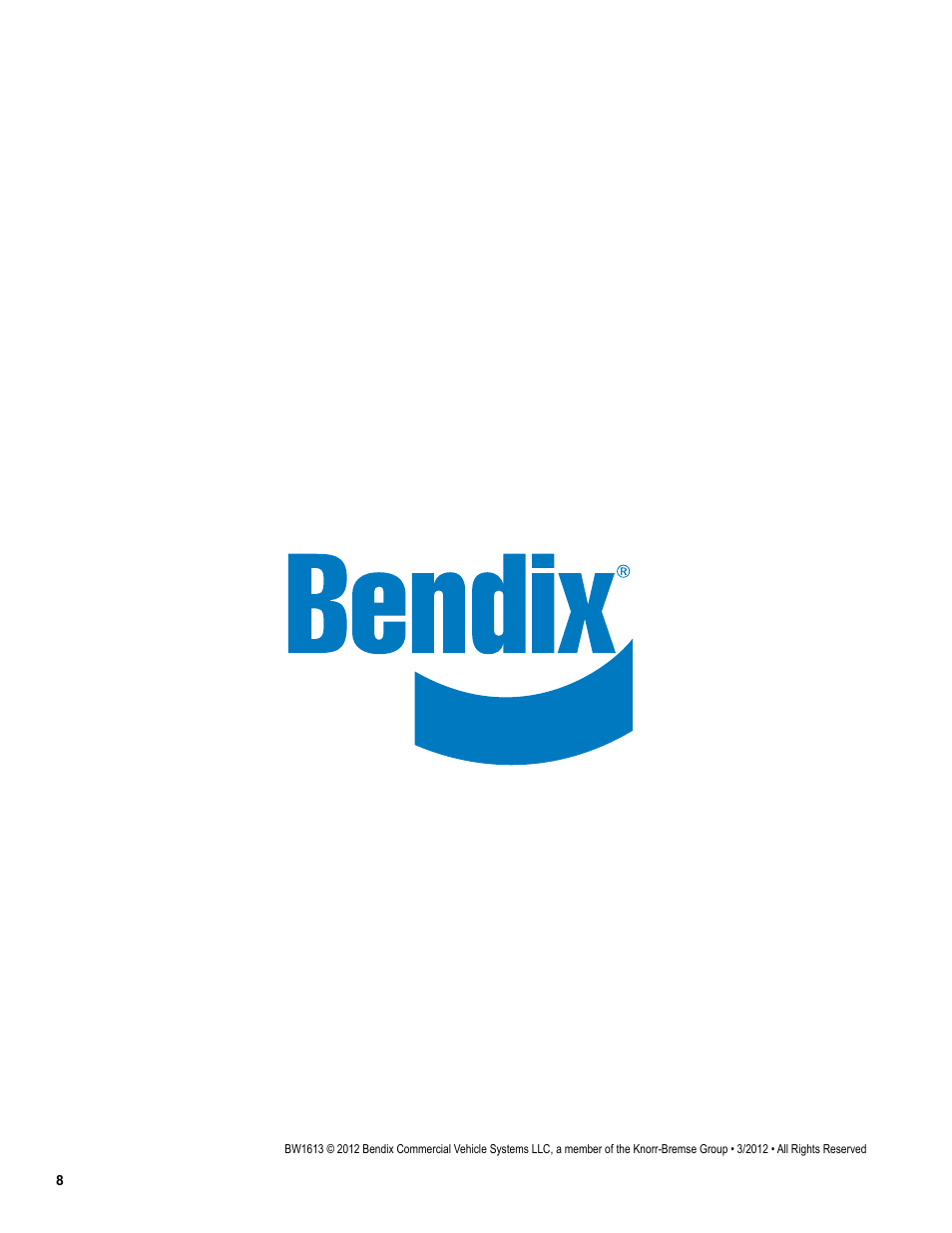 Bendix Commercial Vehicle Systems MV-3 DASH CONTROL MODULE 3/04 User Manual | Page 8 / 8