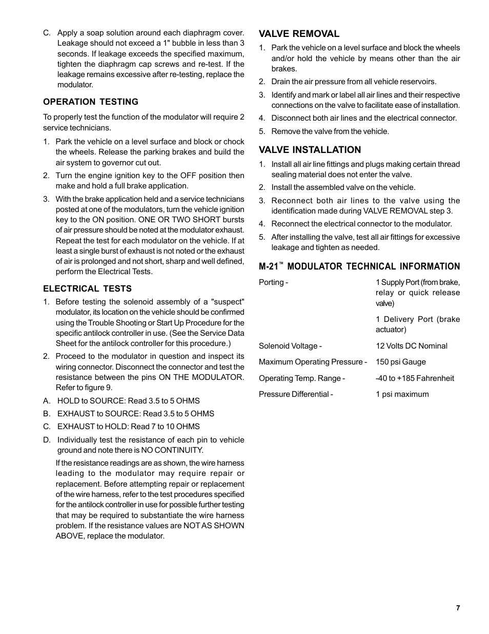 Bendix Commercial Vehicle Systems M-22 ANTILOCK MOD ASSY 6/04 User Manual | Page 7 / 12