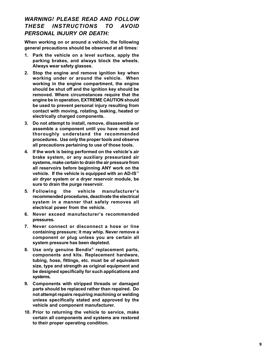 Bendix Commercial Vehicle Systems M-22 ANTILOCK MOD ASSY 6/04 User Manual | Page 9 / 12