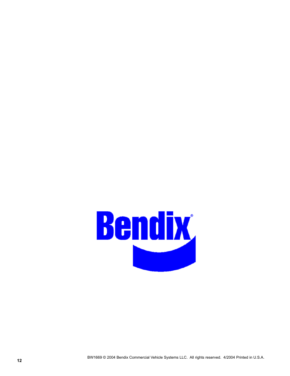 Bendix Commercial Vehicle Systems M-12R ANTILOCK MODULATOR User Manual | Page 12 / 12