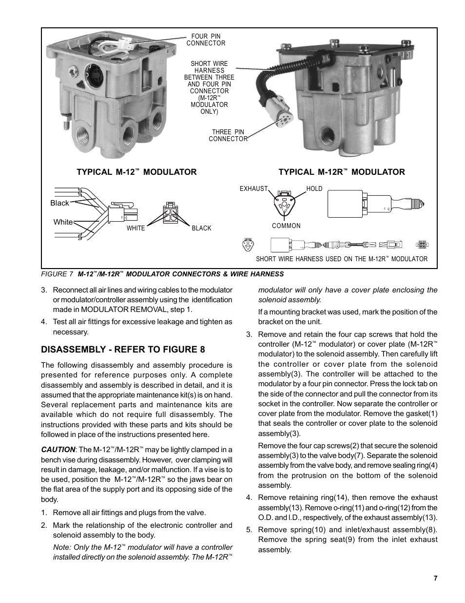 Disassembly - refer to figure 8 | Bendix Commercial Vehicle Systems M-12R ANTILOCK MODULATOR User Manual | Page 7 / 12