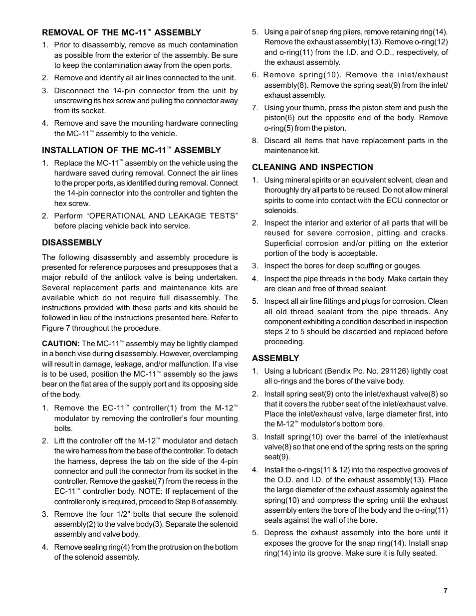 Bendix Commercial Vehicle Systems MC-11 TRACTOR ANTILOCK 4/04 User Manual | Page 7 / 20