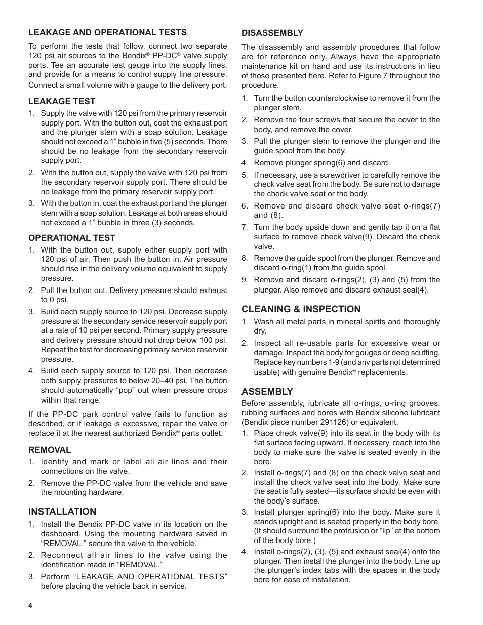 Bendix Commercial Vehicle Systems PP-DC PARK CONTROL VALVE 6/07 User Manual | Page 4 / 6