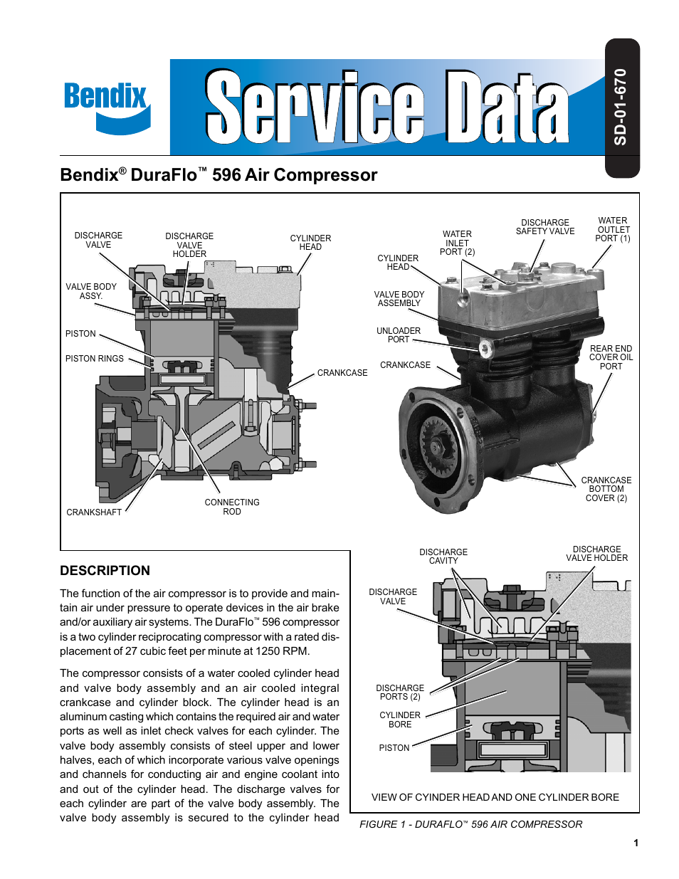 Bendix Commercial Vehicle Systems DURAFLO 596 COMPRESSOR 10/04 User Manual | 40 pages