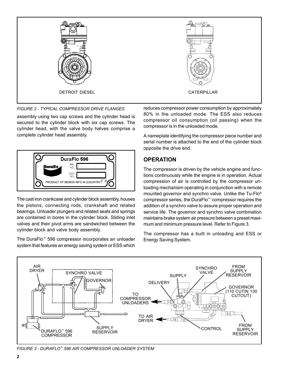 Operation | Bendix Commercial Vehicle Systems DURAFLO 596 COMPRESSOR 10/04 User Manual | Page 2 / 40