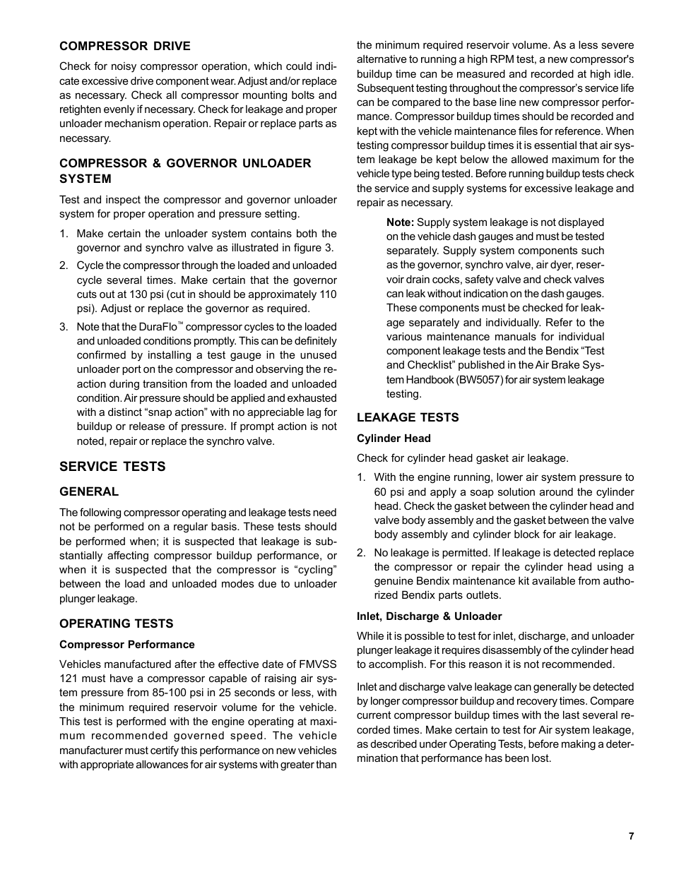 Bendix Commercial Vehicle Systems DURAFLO 596 COMPRESSOR 10/04 User Manual | Page 7 / 40