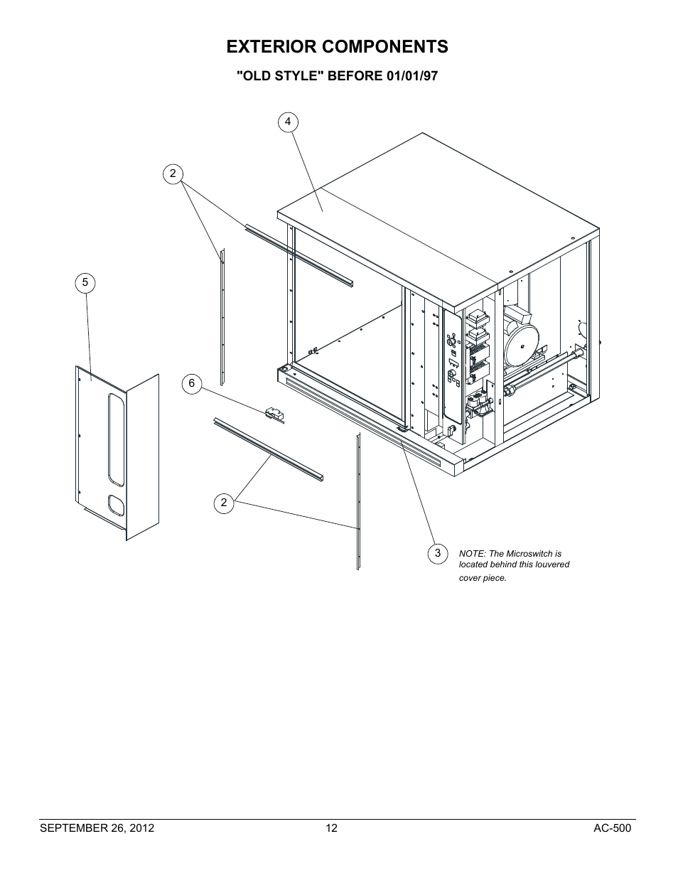 Exterior components | Blodgett AC-500 User Manual | Page 12 / 15