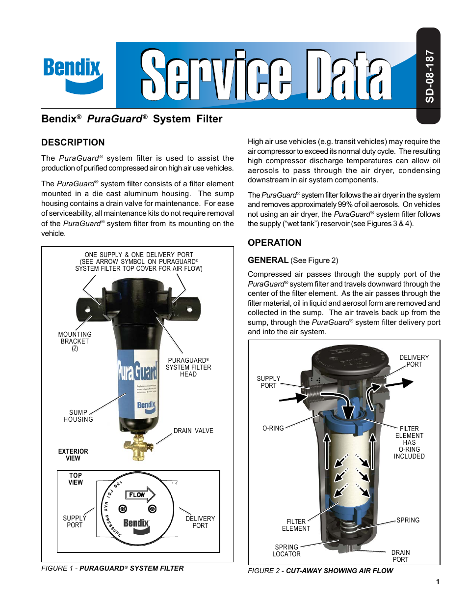 Bendix Commercial Vehicle Systems PURAGUARD SYSTEM FILTER 7/04 User Manual | 8 pages