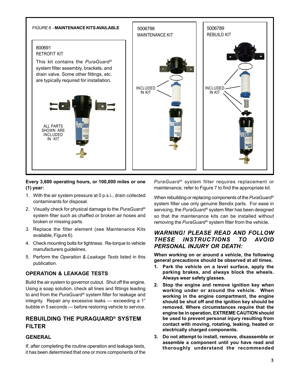 Rebuilding the puraguard, System filter | Bendix Commercial Vehicle Systems PURAGUARD SYSTEM FILTER 7/04 User Manual | Page 3 / 8