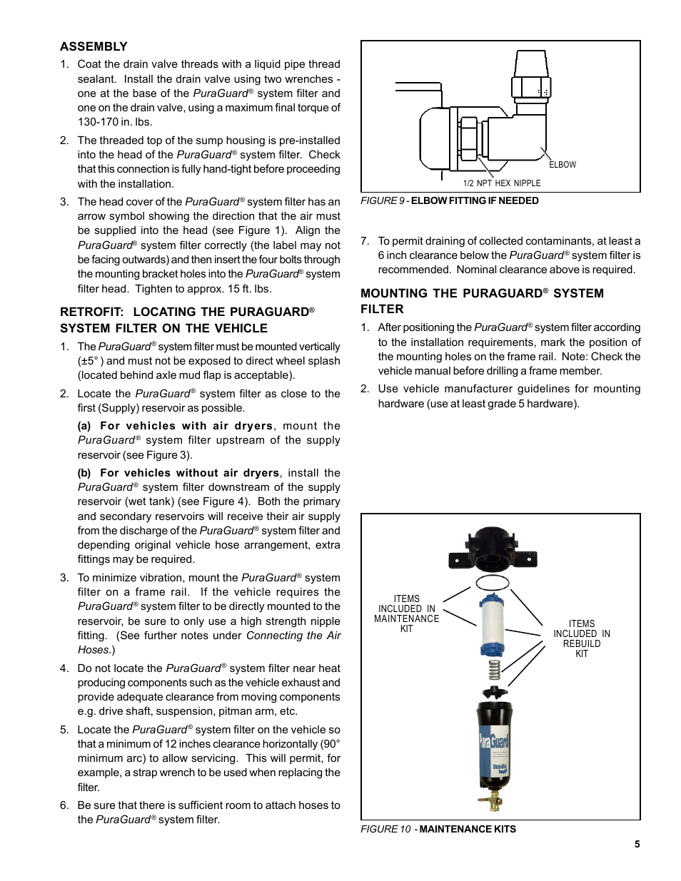 Bendix Commercial Vehicle Systems PURAGUARD SYSTEM FILTER 7/04 User Manual | Page 5 / 8