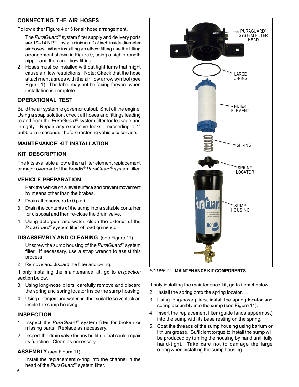 Bendix Commercial Vehicle Systems PURAGUARD SYSTEM FILTER 7/04 User Manual | Page 6 / 8