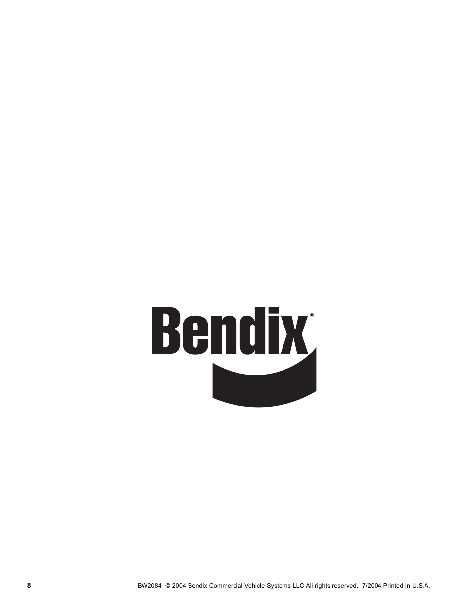 Bendix Commercial Vehicle Systems PURAGUARD SYSTEM FILTER 7/04 User Manual | Page 8 / 8