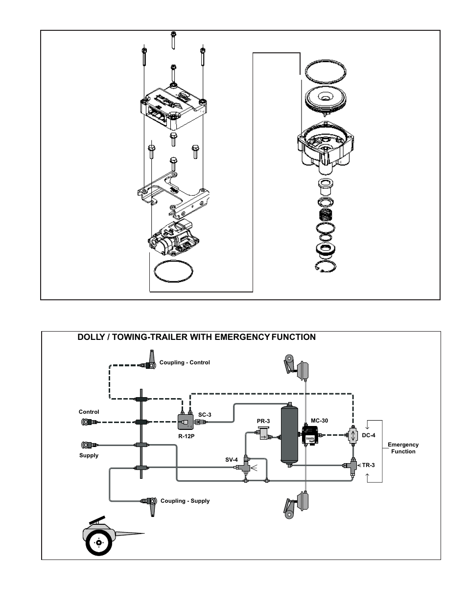 Dolly / towing-trailer with emergency function | Bendix Commercial Vehicle Systems MC-30 TRAILER ABS CONTROLLER User Manual | Page 23 / 32