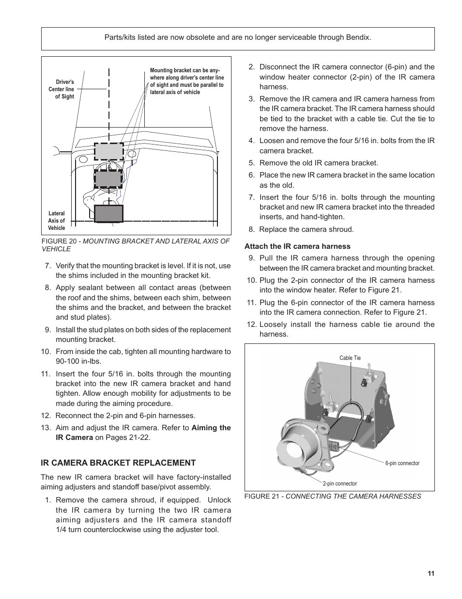 Bendix Commercial Vehicle Systems XVISION NIGHT VISION SYSTEM 8/11 User Manual | Page 11 / 28