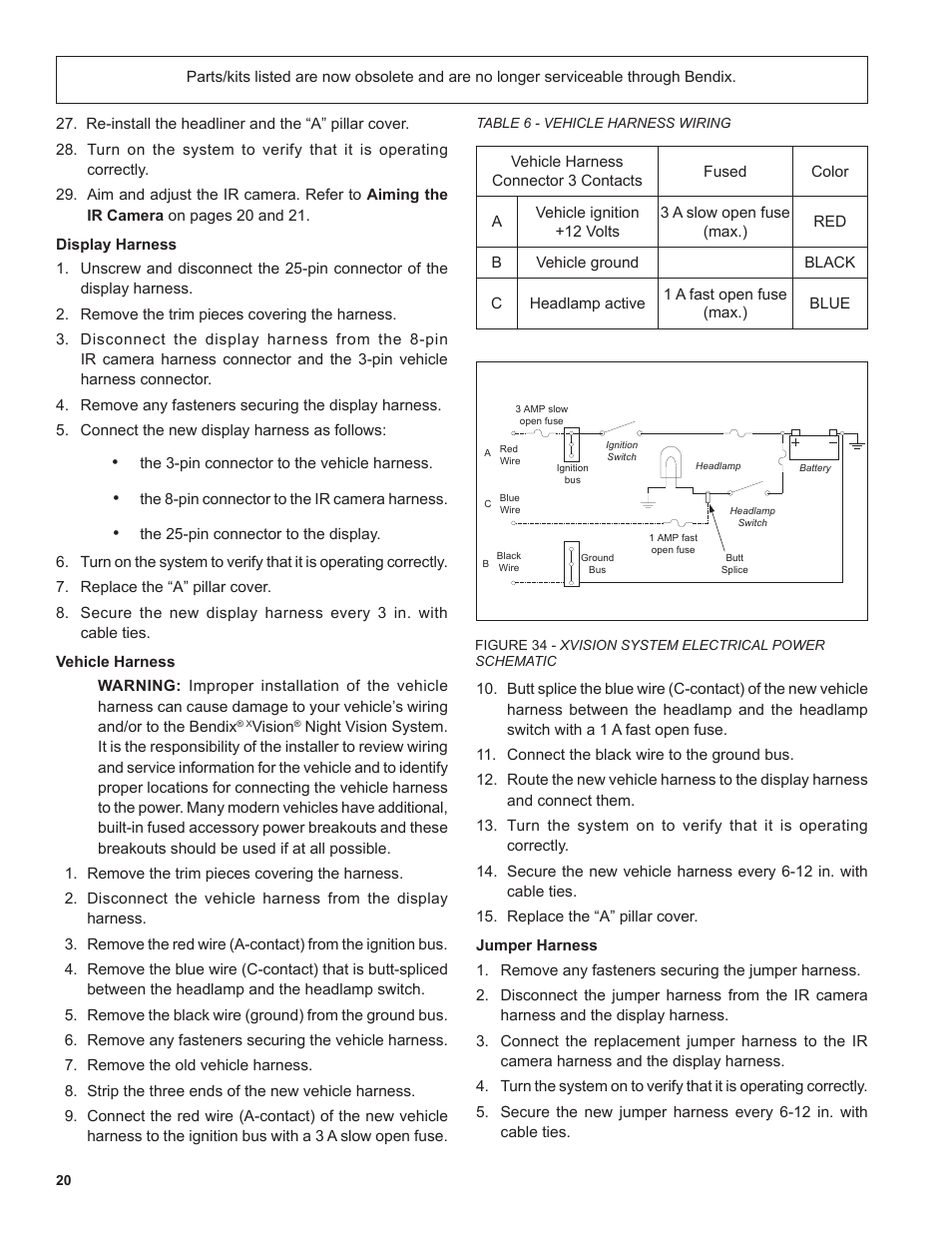 Bendix Commercial Vehicle Systems XVISION NIGHT VISION SYSTEM 8/11 User Manual | Page 20 / 28