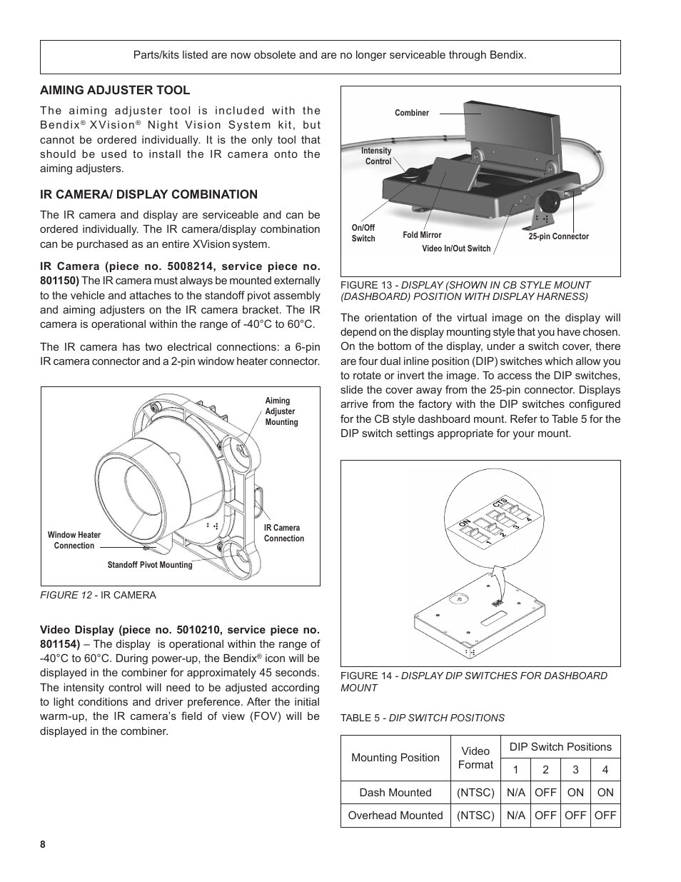 Bendix Commercial Vehicle Systems XVISION NIGHT VISION SYSTEM 8/11 User Manual | Page 8 / 28