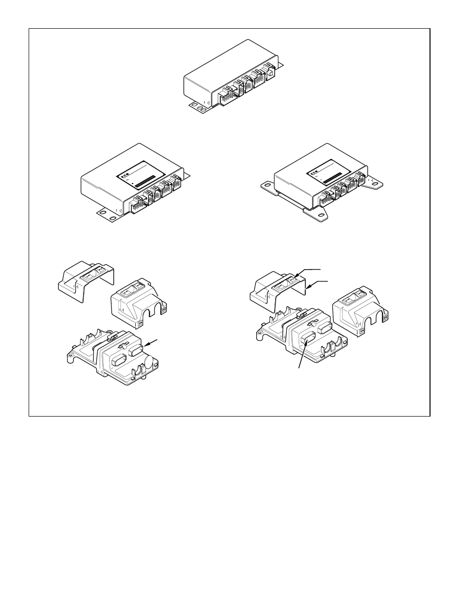Gen 5 abs – standard cab mount, Gen 4 abs – standard cab mount, Gen 4 & gen 5 abs – standard frame mount | Gen 4 & gen 5 abs - basic cab mount, Gen 5 abs (plc - basic frame mount), Ecu cover ecu connector (1 of 4) sliding lock, Blank connector | Bendix Commercial Vehicle Systems GEN 5 ABS User Manual | Page 8 / 48