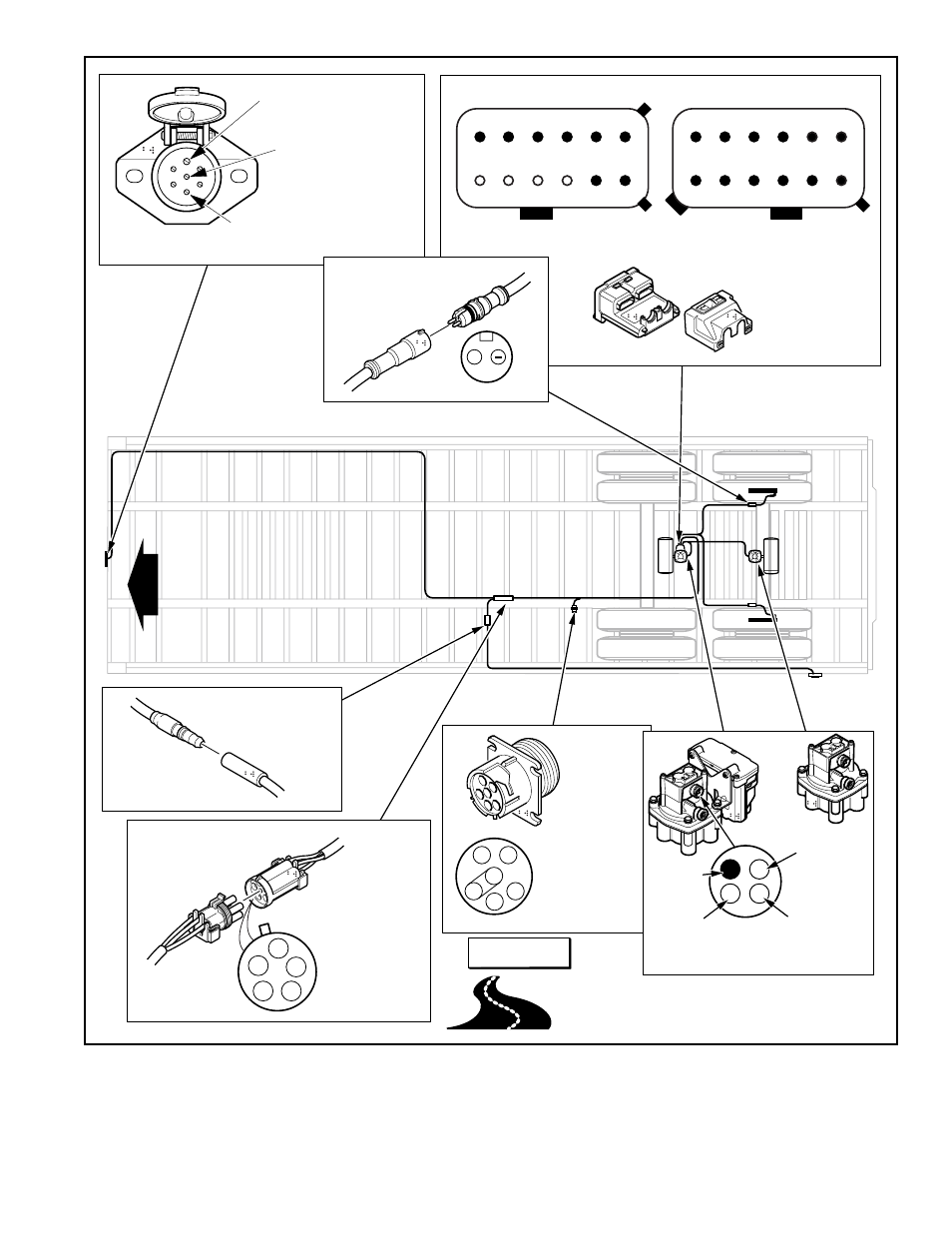 Front, Road side top view, Looking into valve | Ecu side wheel side, Red (brake light power) | Bendix Commercial Vehicle Systems A-18 TRAILER ABS 5/04 User Manual | Page 35 / 40
