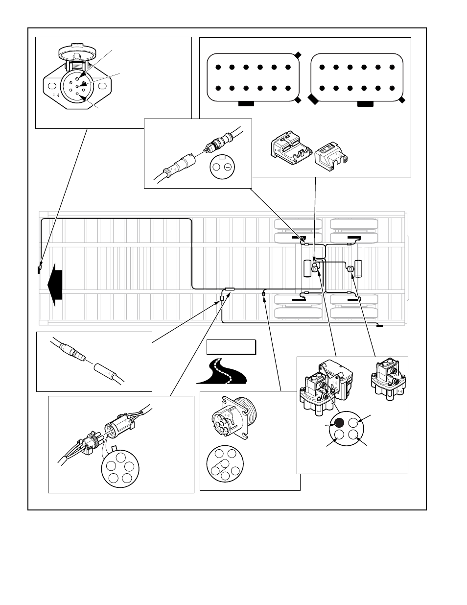 Front, Road side top view, Looking into valve | Red (brake light power) | Bendix Commercial Vehicle Systems A-18 TRAILER ABS 5/04 User Manual | Page 36 / 40