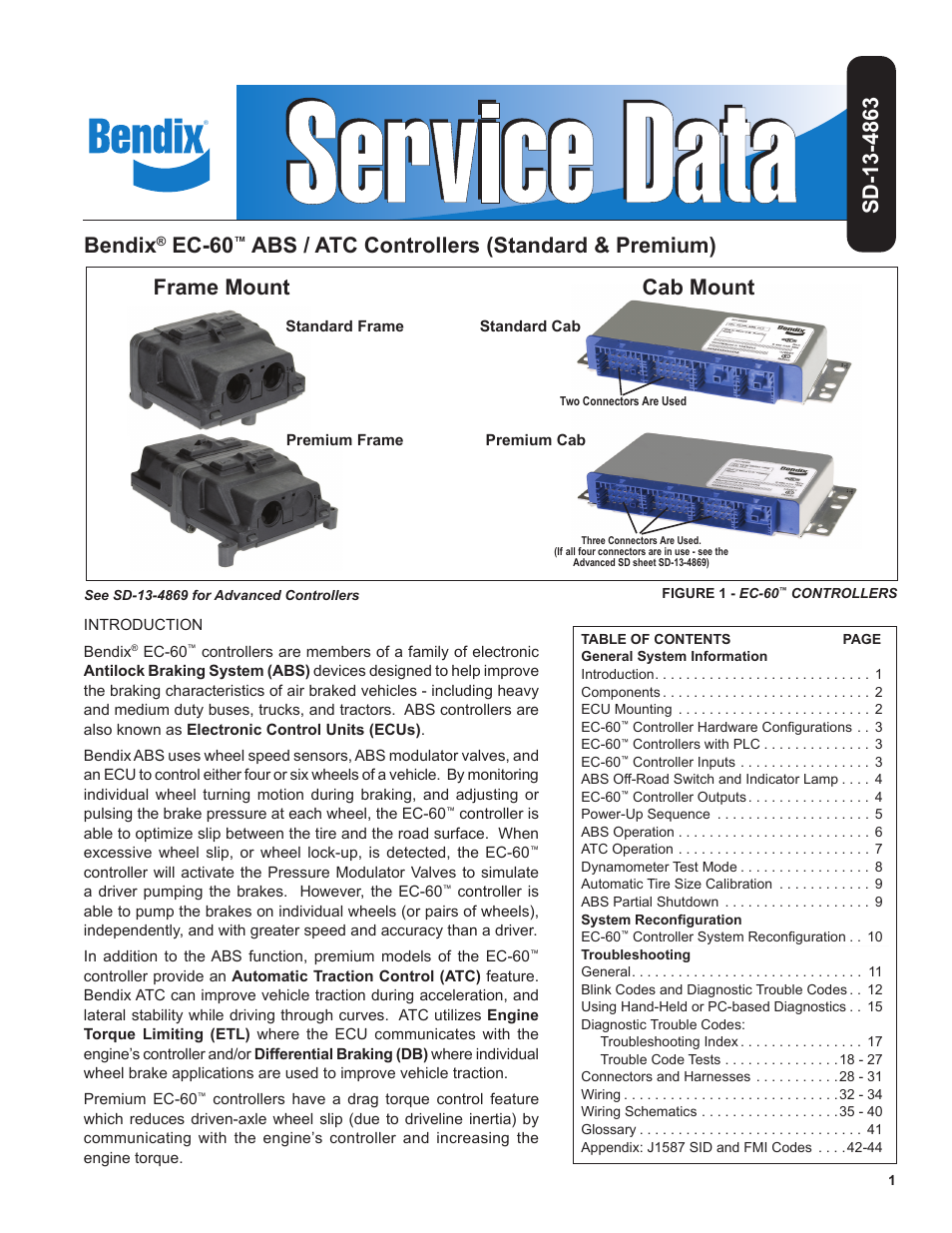 Bendix Commercial Vehicle Systems EC-60 ATC STD/PREM CONTROLLERS User Manual | 44 pages