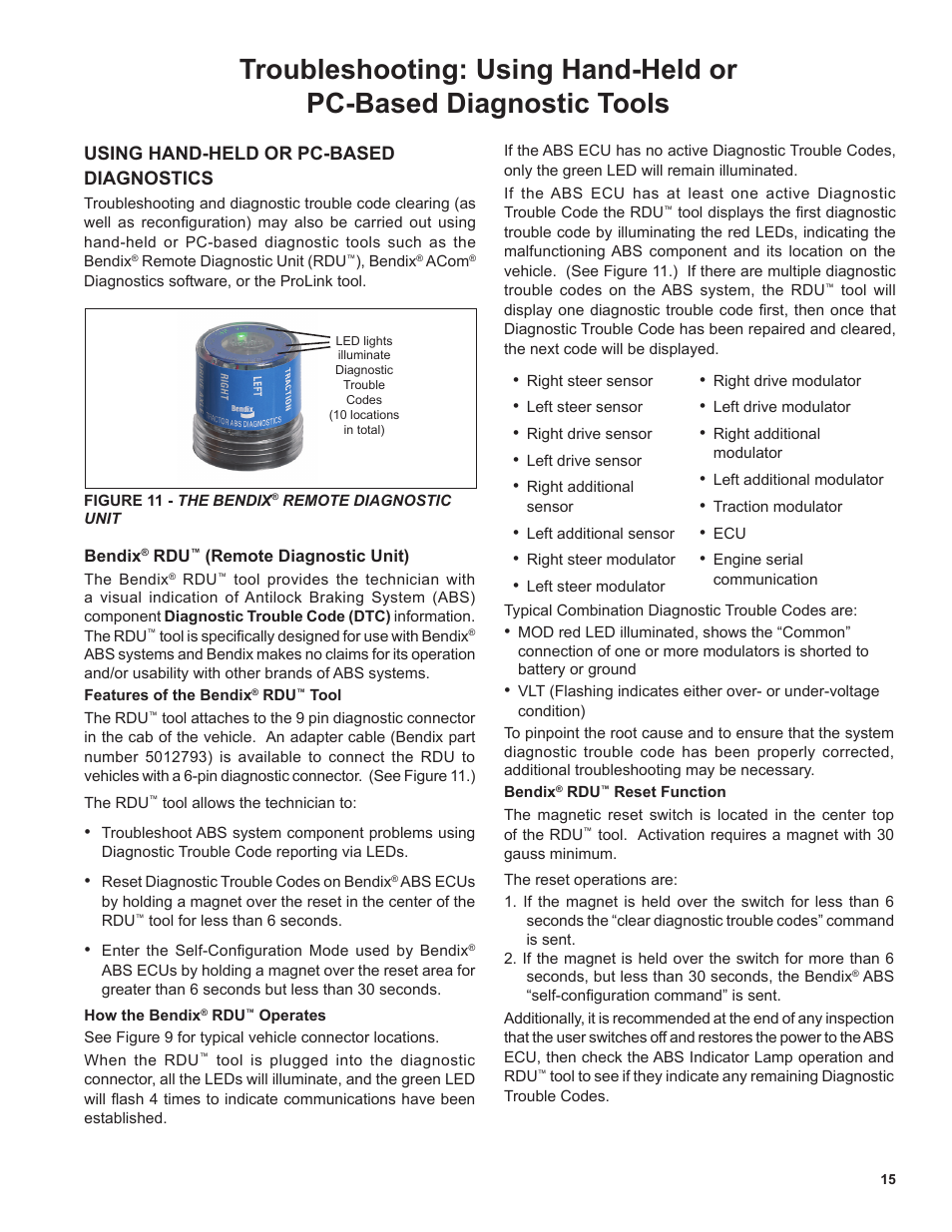 Using hand-held or pc-based diagnostics | Bendix Commercial Vehicle Systems EC-60 ATC STD/PREM CONTROLLERS User Manual | Page 15 / 44