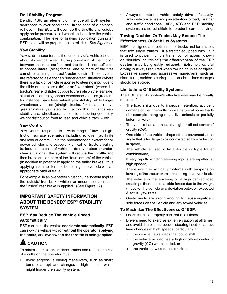 Bendix Commercial Vehicle Systems EC-60 ESP CONTROLLERS ADV User Manual | Page 13 / 60