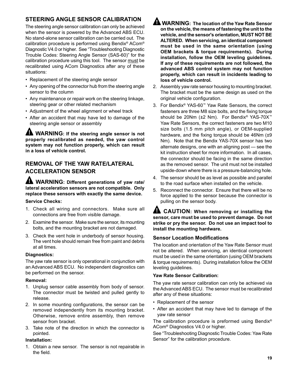 Bendix Commercial Vehicle Systems EC-60 ESP CONTROLLERS ADV User Manual | Page 19 / 60