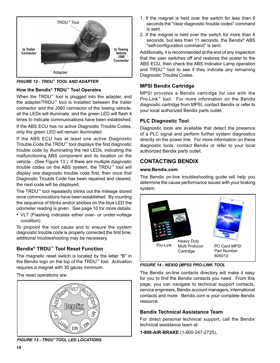 Contacting bendix | Bendix Commercial Vehicle Systems TABS-6 TRAILER ABS MODULE User Manual | Page 14 / 32