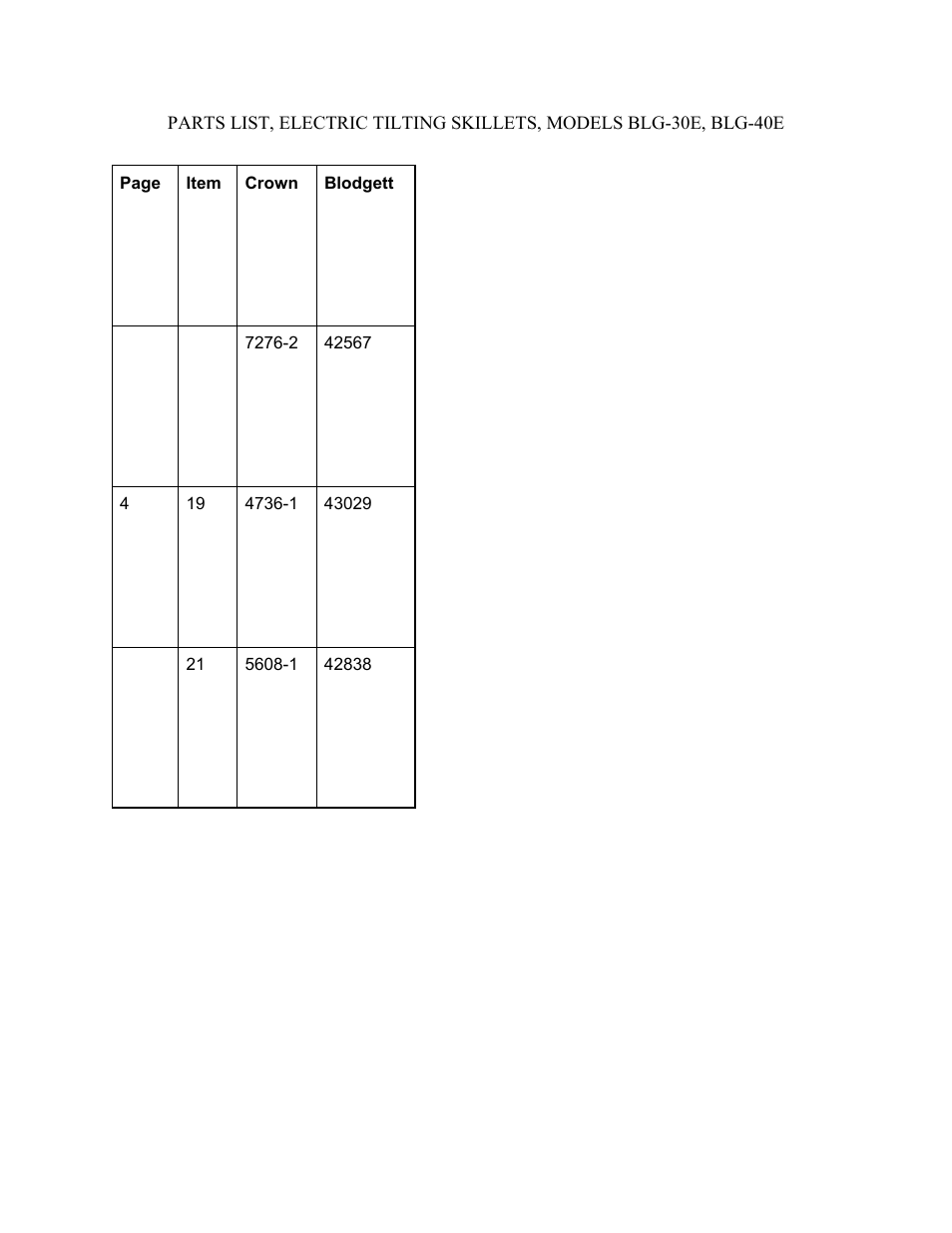 Blodgett BLG-30E User Manual | Page 7 / 7