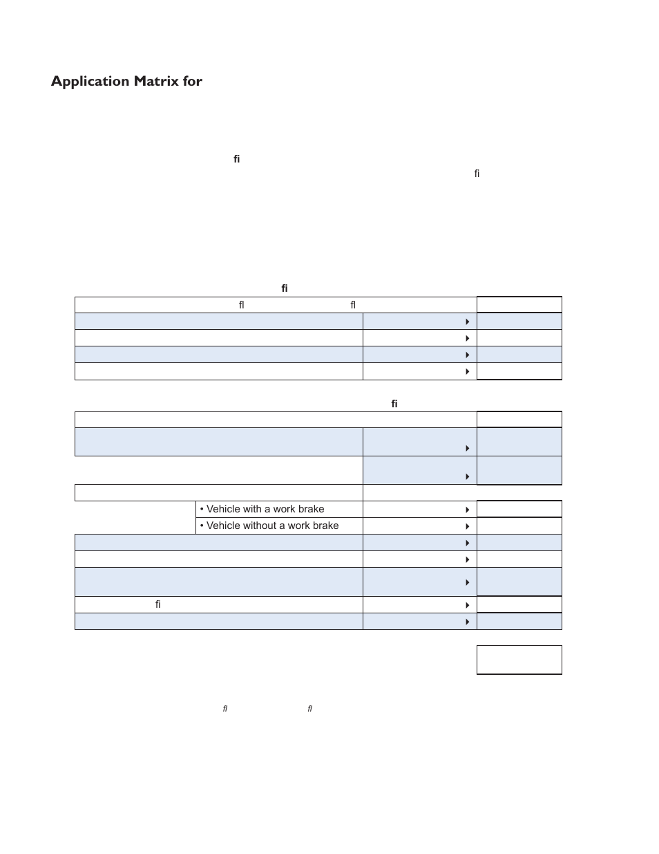 Application matrix for bendix, Big bore engines | Bendix Commercial Vehicle Systems 360CC SINGLE CYLINDER COMPRESSOR User Manual | Page 34 / 36