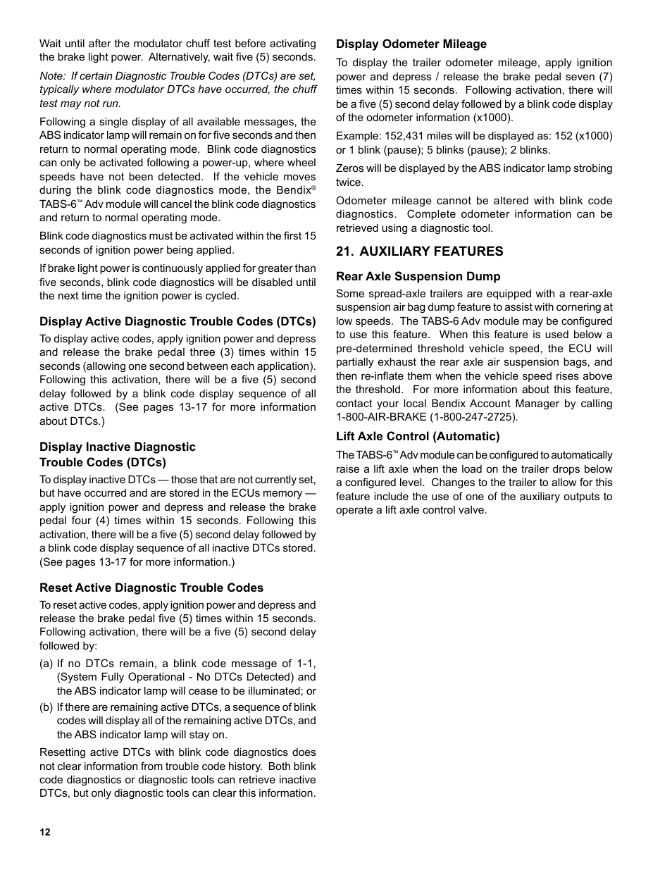 Bendix Commercial Vehicle Systems TABS-6 ADVANCED SINGLE CHANNEL User Manual | Page 12 / 36