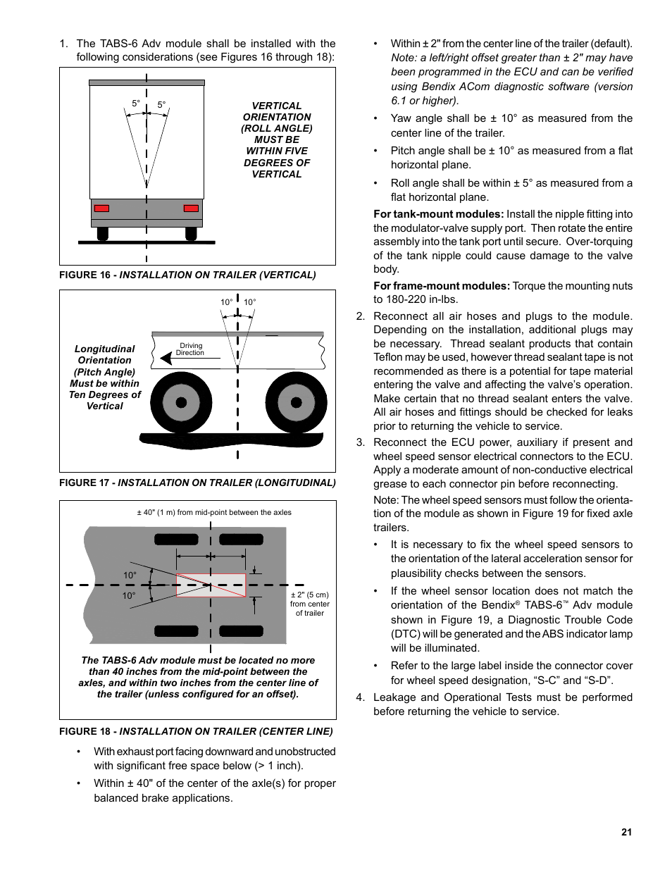 Bendix Commercial Vehicle Systems TABS-6 ADVANCED SINGLE CHANNEL User Manual | Page 21 / 36