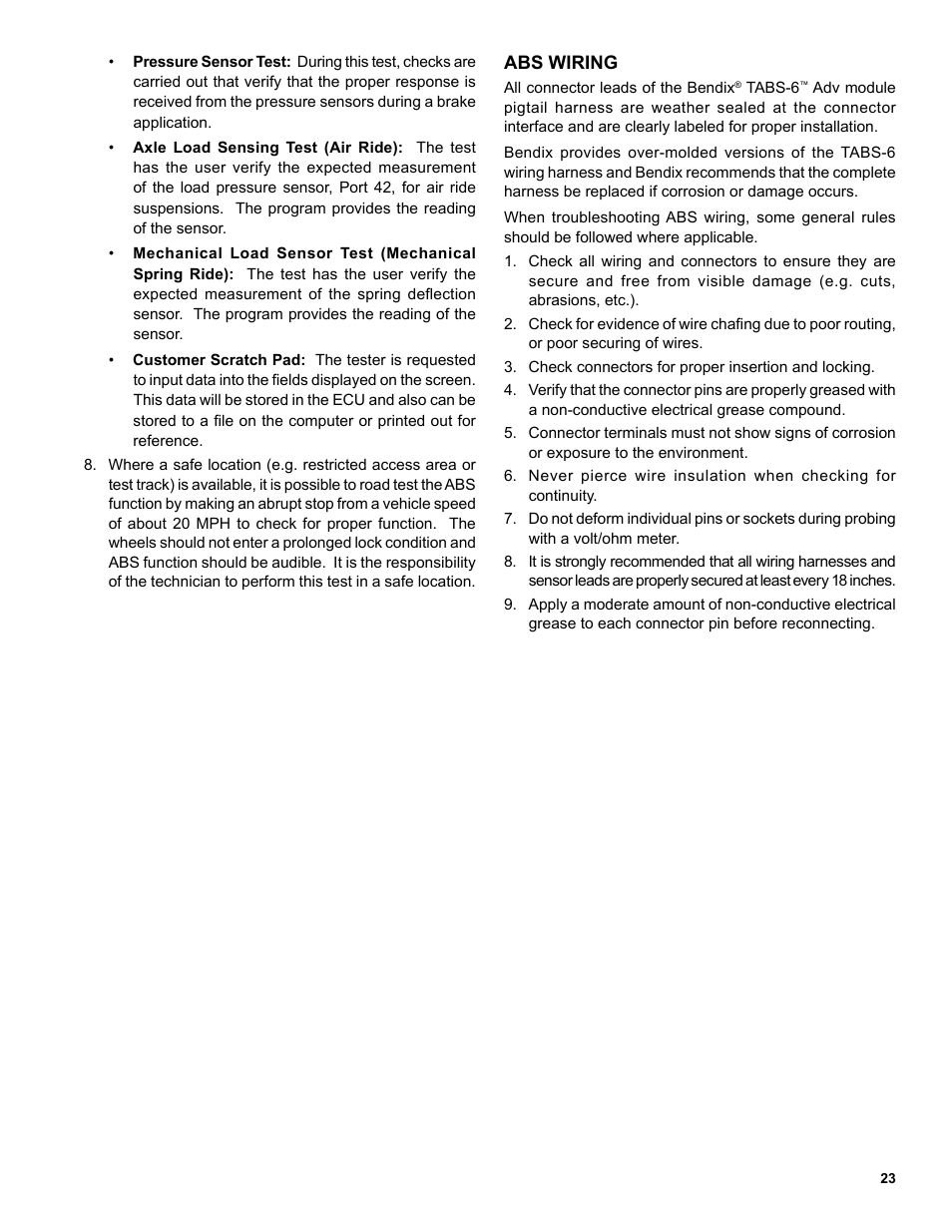 Bendix Commercial Vehicle Systems TABS-6 ADVANCED SINGLE CHANNEL User Manual | Page 23 / 36