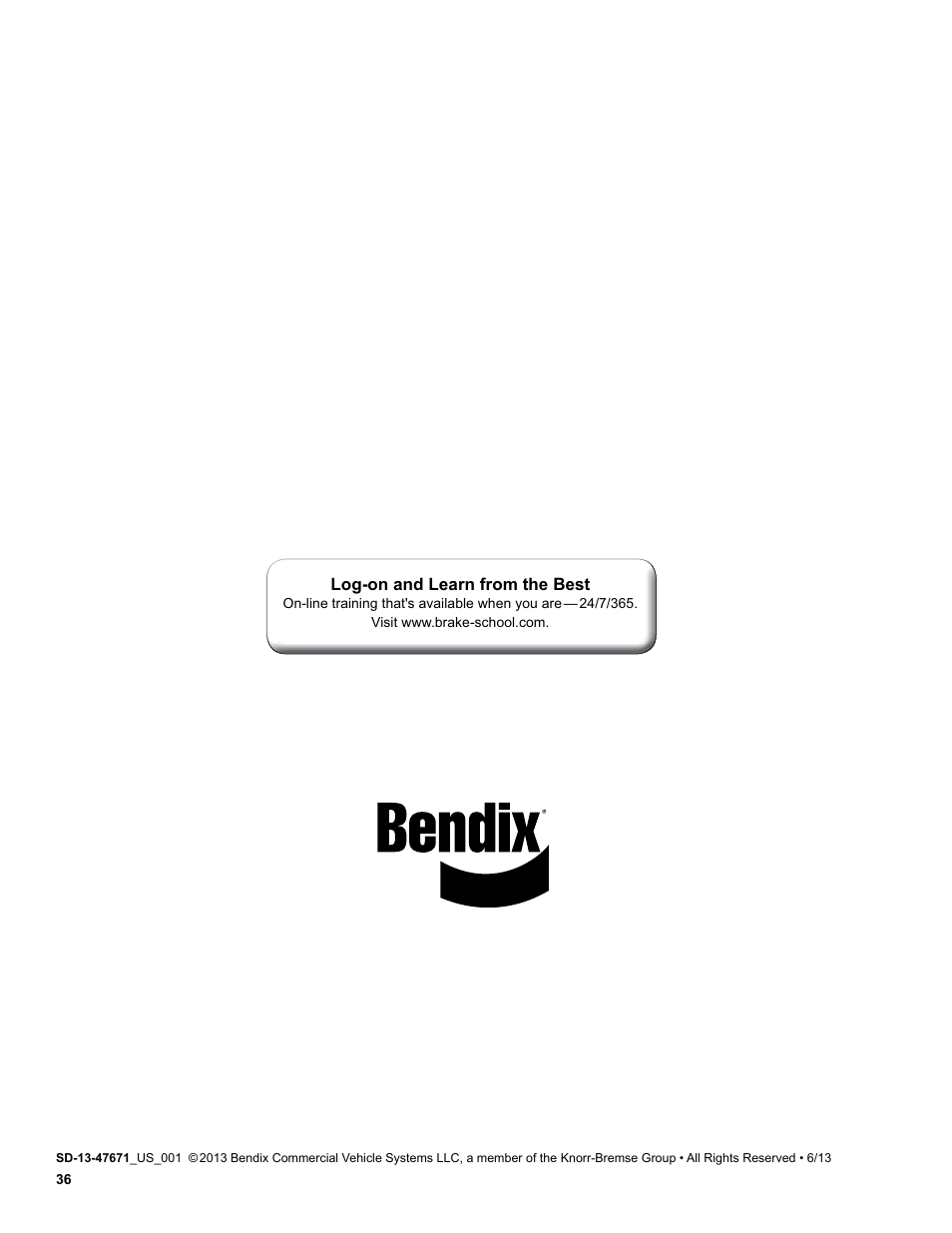 Bendix Commercial Vehicle Systems TABS-6 ADVANCED SINGLE CHANNEL User Manual | Page 36 / 36