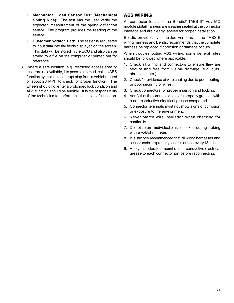 Bendix Commercial Vehicle Systems TABS-6 ADVANCED MC SD SHEET User Manual | Page 25 / 40