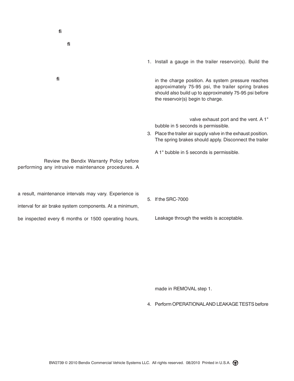 Bendix Commercial Vehicle Systems SRC-7000 TRAILER SPRING BRAKE VALVE User Manual | Page 6 / 6