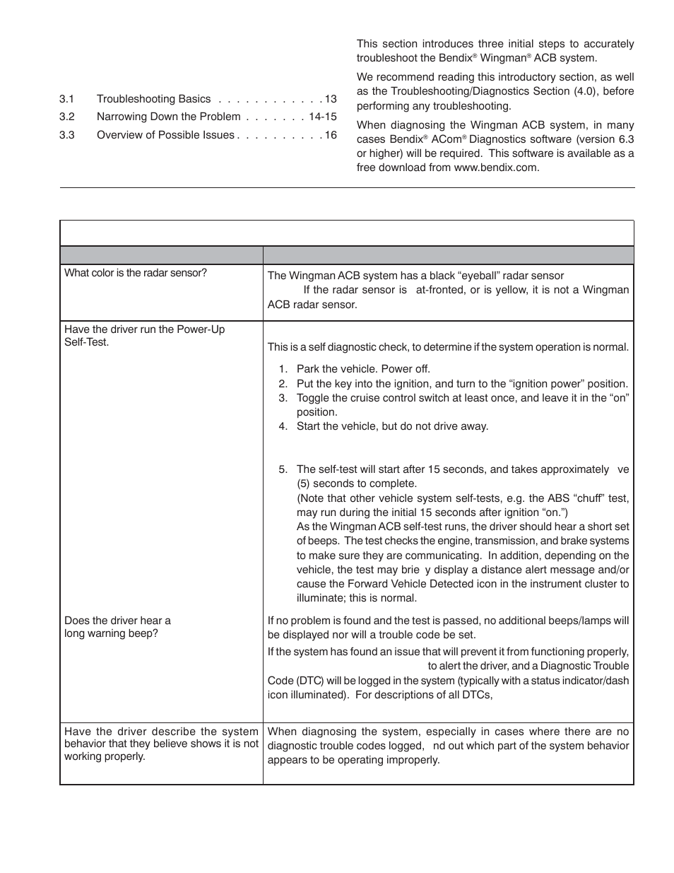 Bendix Commercial Vehicle Systems WINGMAN ACB ACTIVE CRUISE W/BRAKING User Manual | Page 13 / 52
