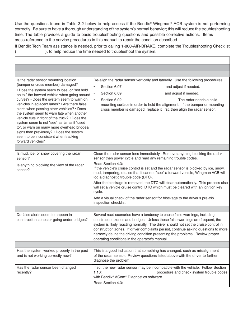 2 narrowing down the problem | Bendix Commercial Vehicle Systems WINGMAN ACB ACTIVE CRUISE W/BRAKING User Manual | Page 14 / 52
