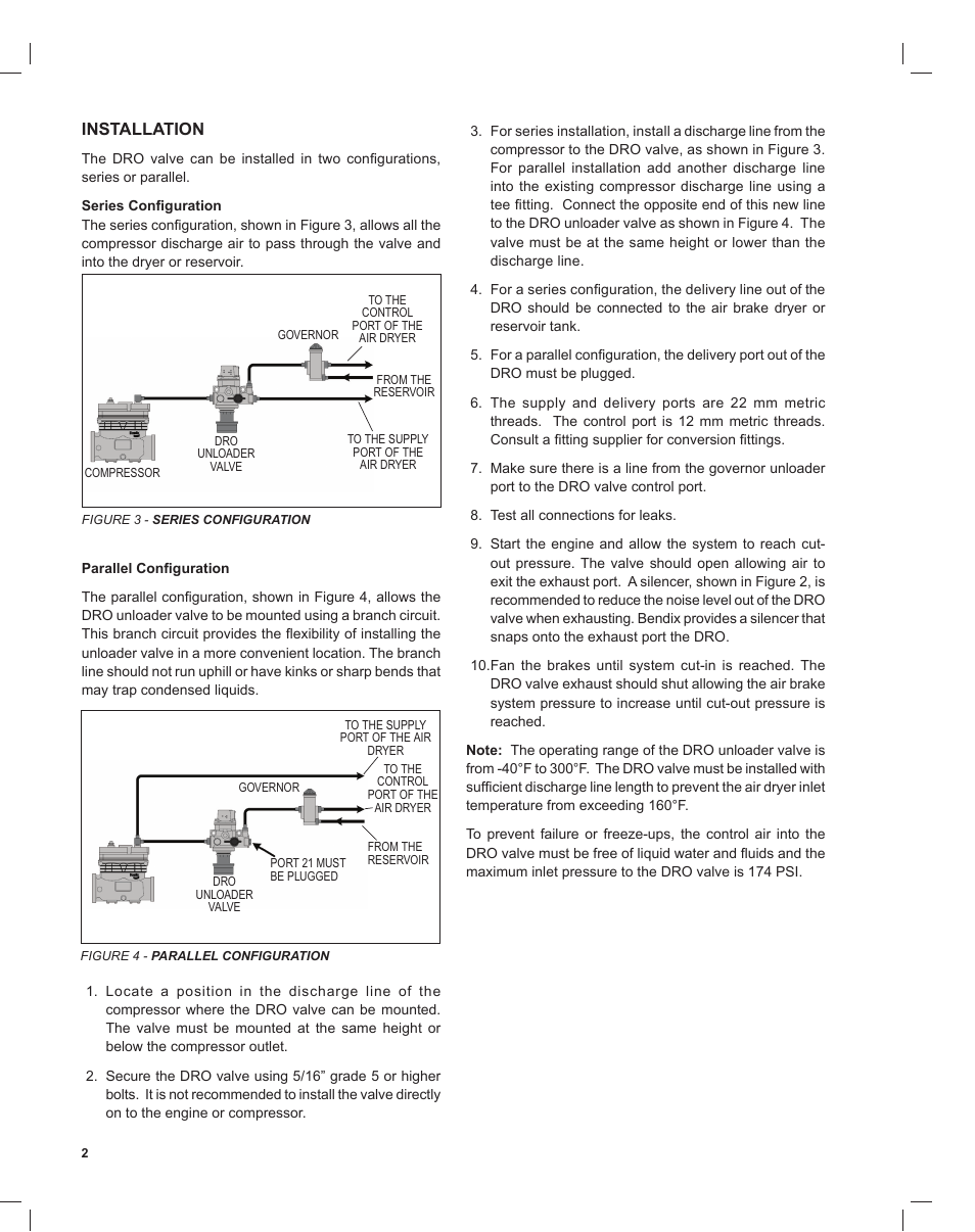 Installation | Bendix Commercial Vehicle Systems DRO UNLOADER VALVE User Manual | Page 2 / 4
