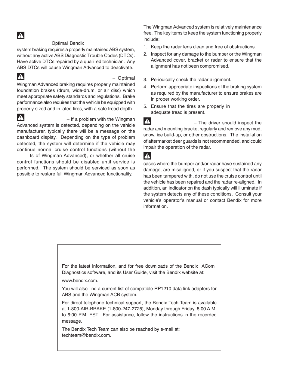 3 system preventive maintenance | Bendix Commercial Vehicle Systems WINGMAN ADVANCED SD User Manual | Page 12 / 52