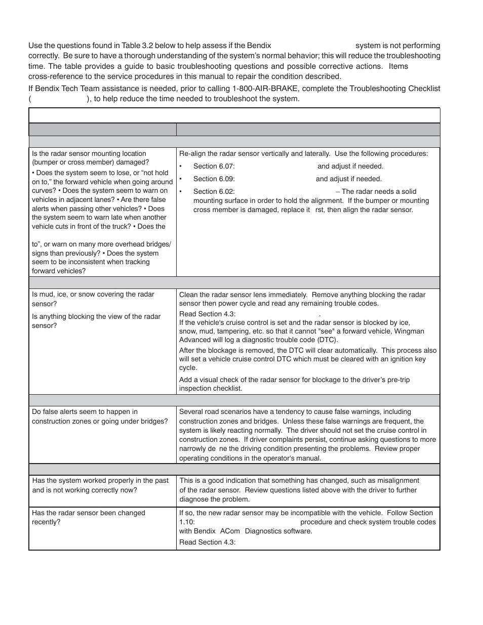 2 narrowing down the problem | Bendix Commercial Vehicle Systems WINGMAN ADVANCED SD User Manual | Page 14 / 52