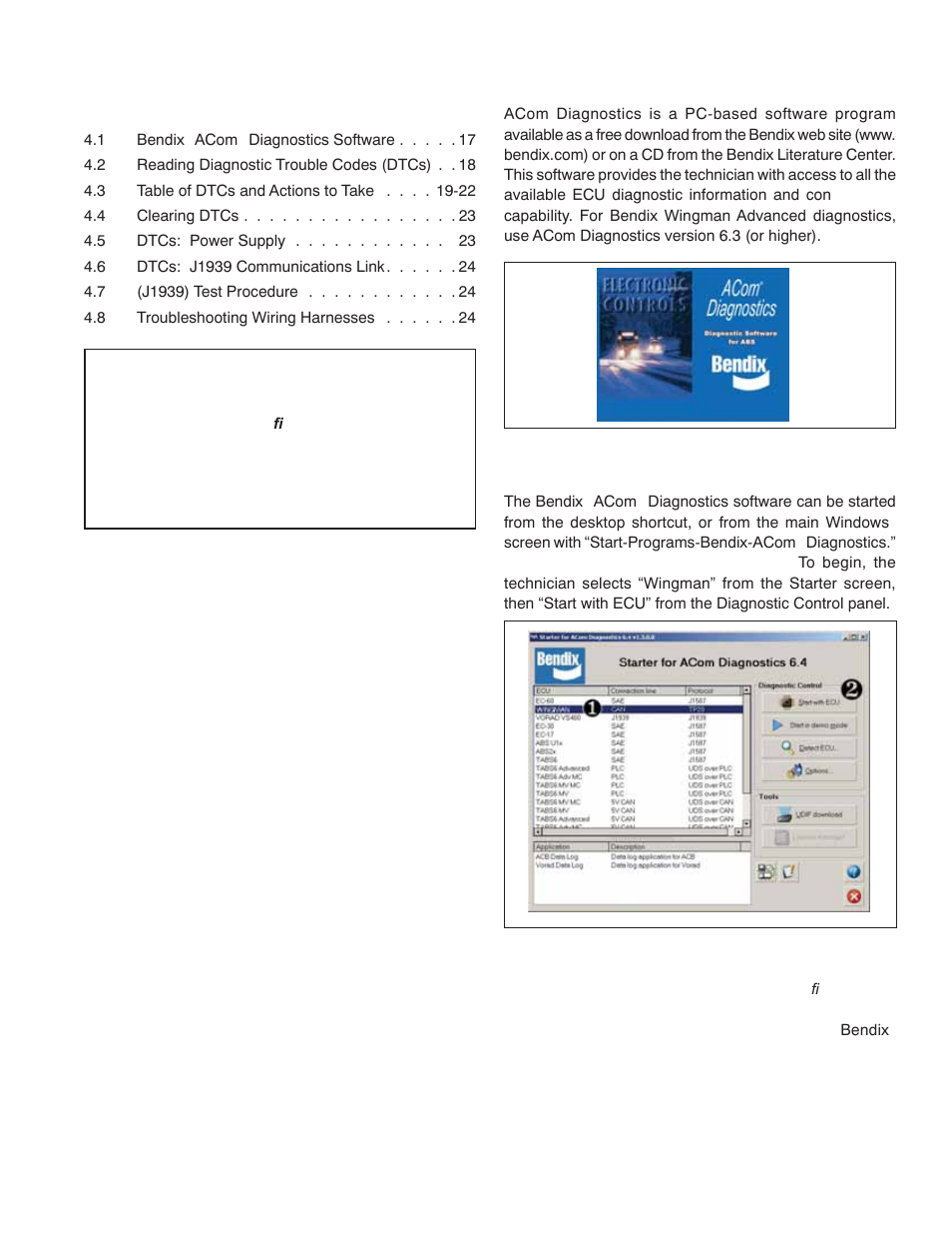 1 bendix, Acom, Diagnostics software | Starting acom, Diagnostics | Bendix Commercial Vehicle Systems WINGMAN ADVANCED SD User Manual | Page 17 / 52