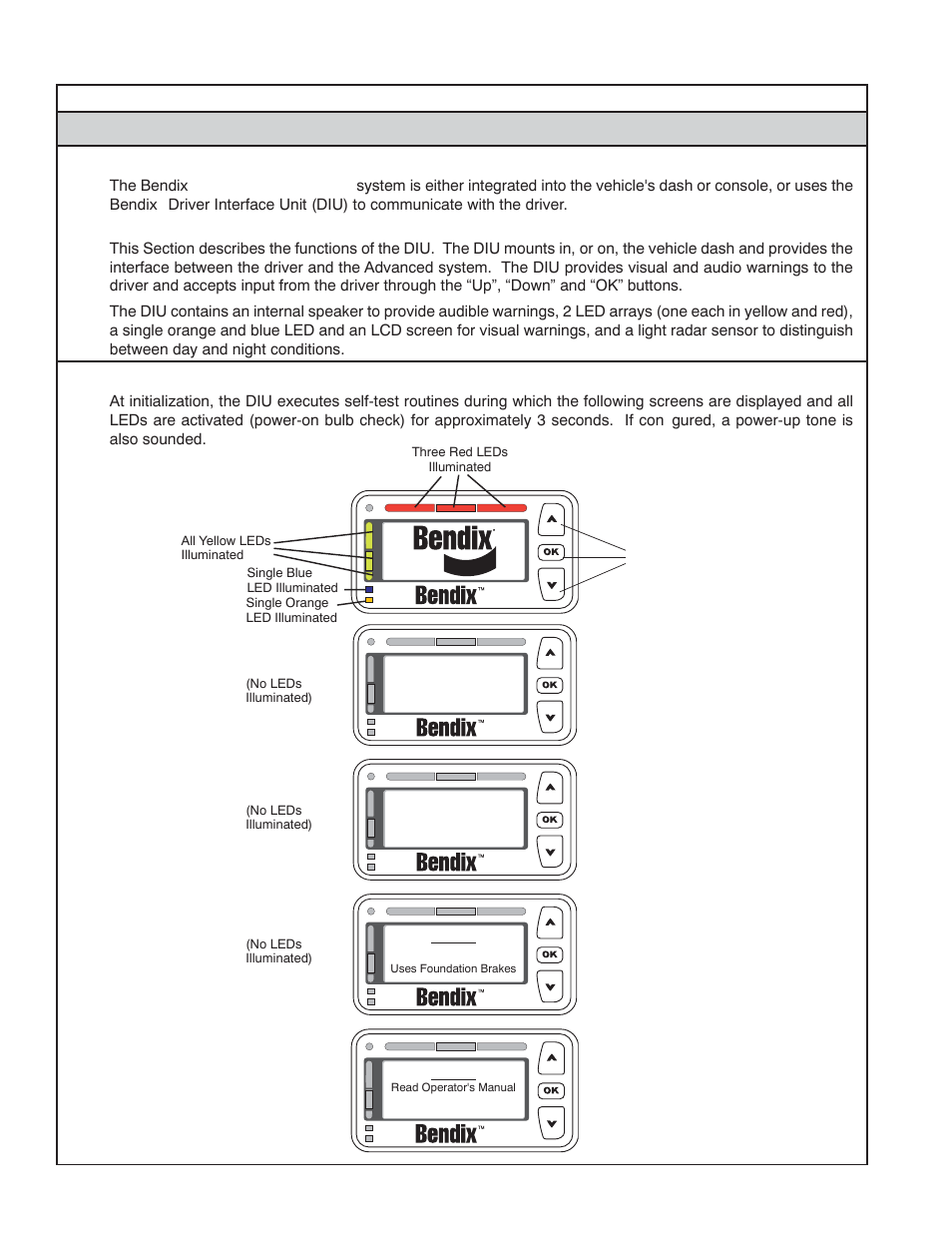 B1 operator interface, B1.1 start-up mode | Bendix Commercial Vehicle Systems WINGMAN ADVANCED SD User Manual | Page 36 / 52