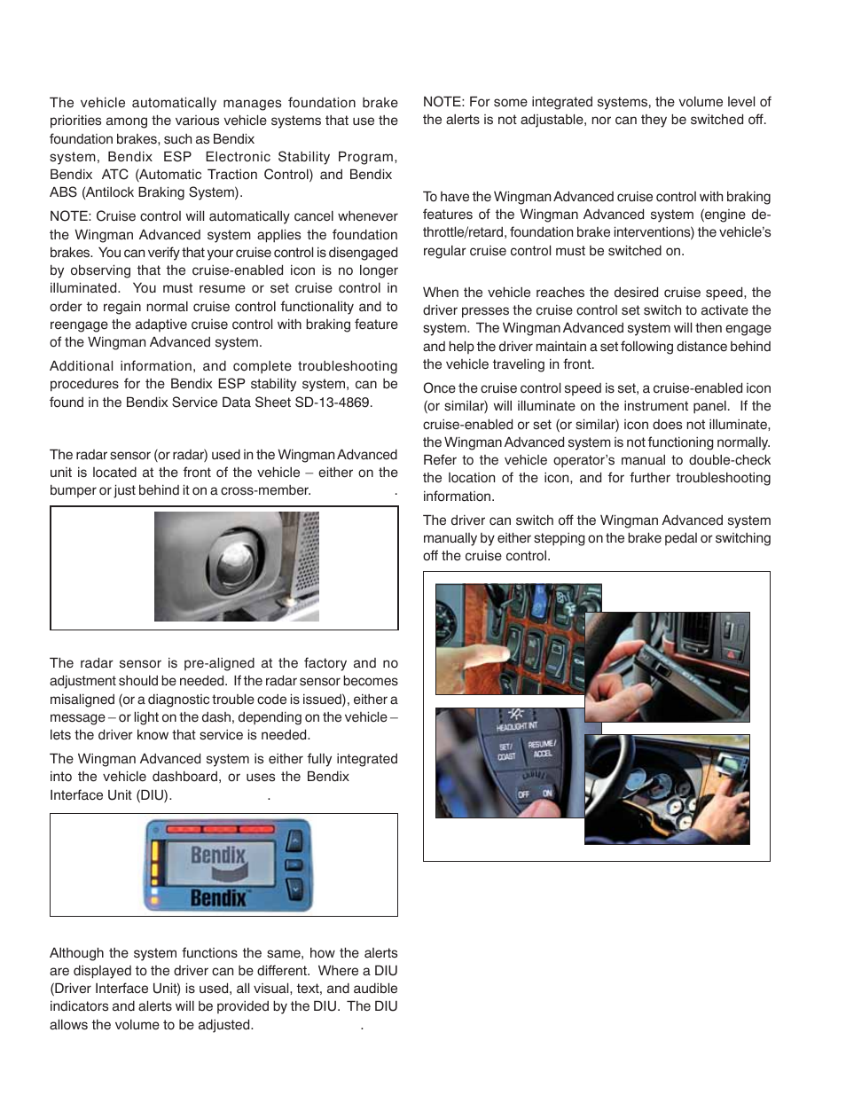 Automatic foundation brake applications, 02 system components, 03 activating the bendix | Wingman, Advanced, System | Bendix Commercial Vehicle Systems WINGMAN ADVANCED SD User Manual | Page 4 / 52