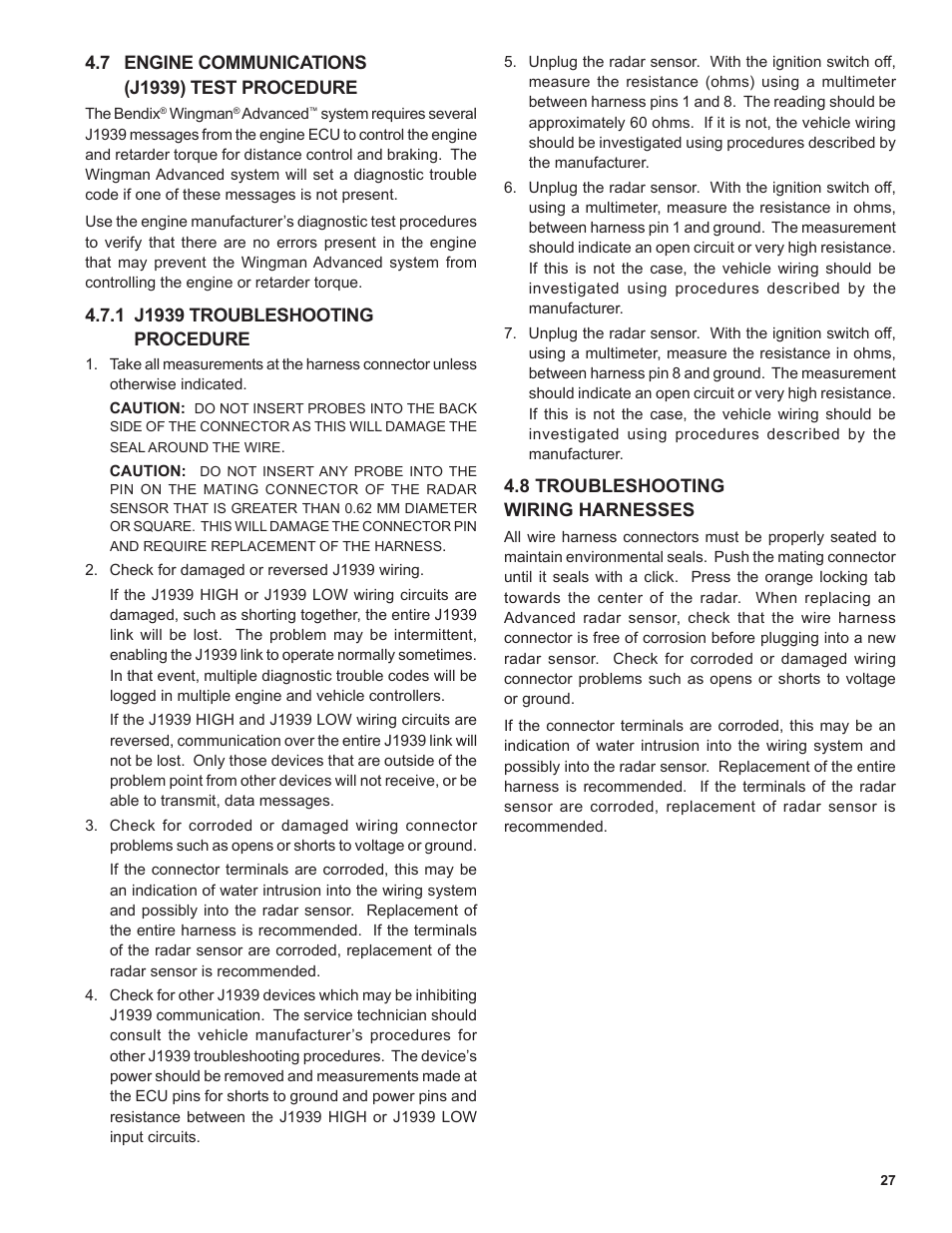 Bendix Commercial Vehicle Systems WINGMAN ADVANCED FLR20 SENSOR User Manual | Page 27 / 64