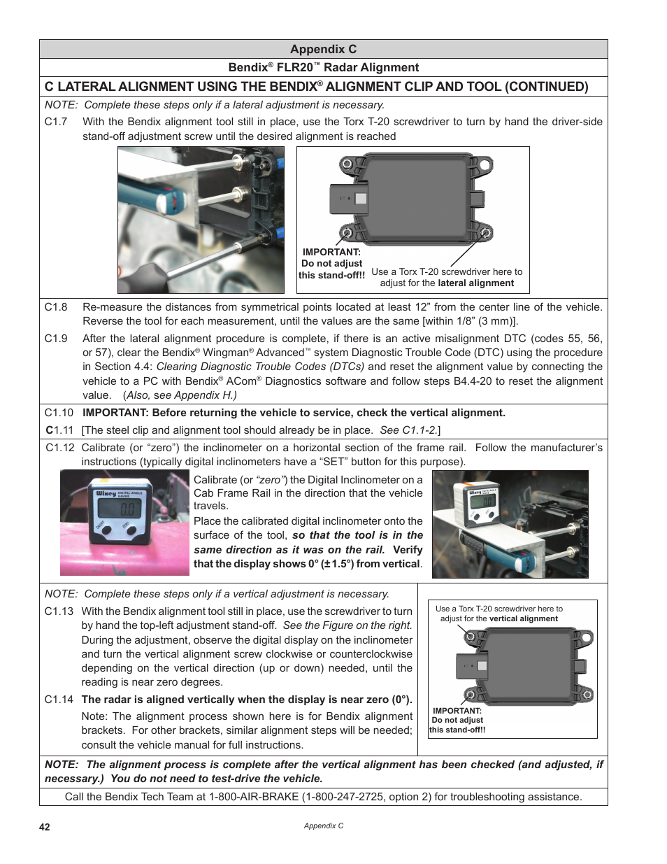 C lateral alignment using the bendix, Alignment clip and tool (continued) | Bendix Commercial Vehicle Systems WINGMAN ADVANCED FLR20 SENSOR User Manual | Page 42 / 64