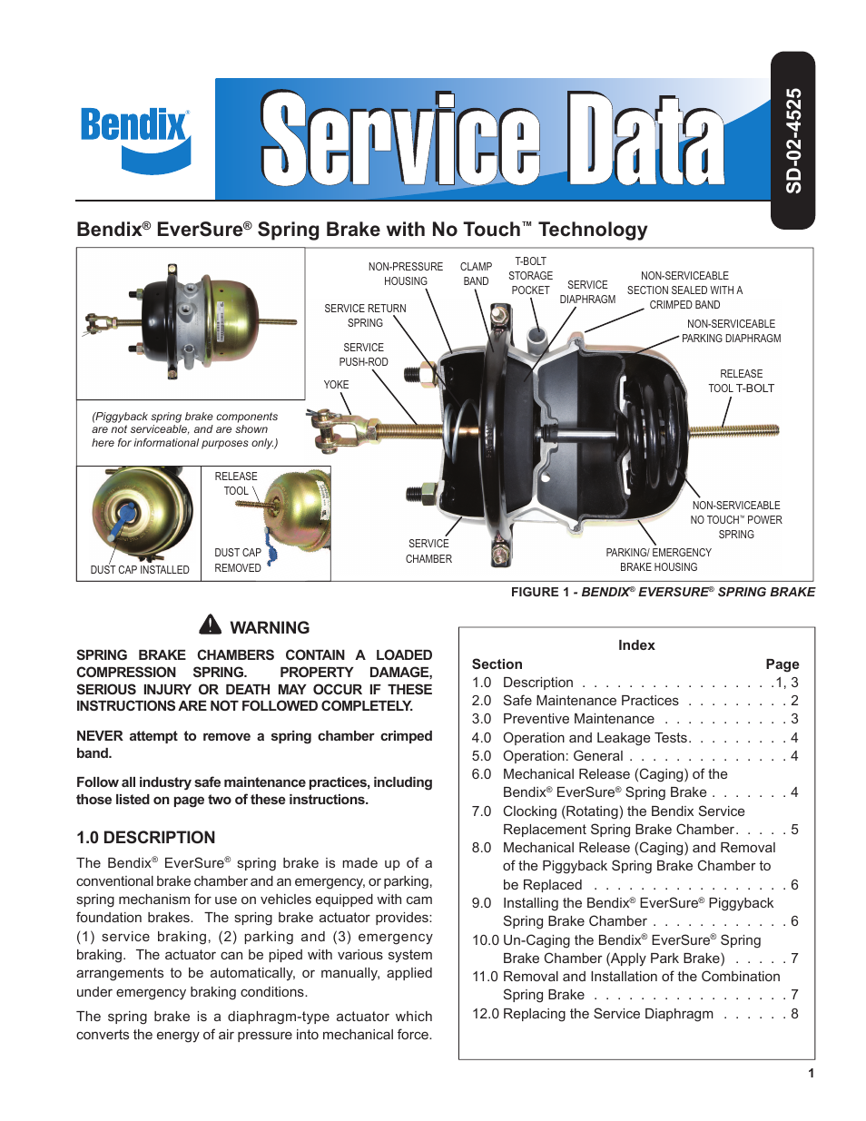 Bendix Commercial Vehicle Systems EVERSURE SPRING BRAKE User Manual | 8 pages