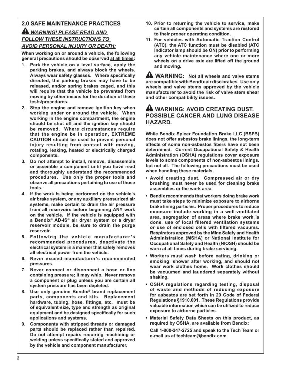 Bendix Commercial Vehicle Systems EVERSURE SPRING BRAKE User Manual | Page 2 / 8
