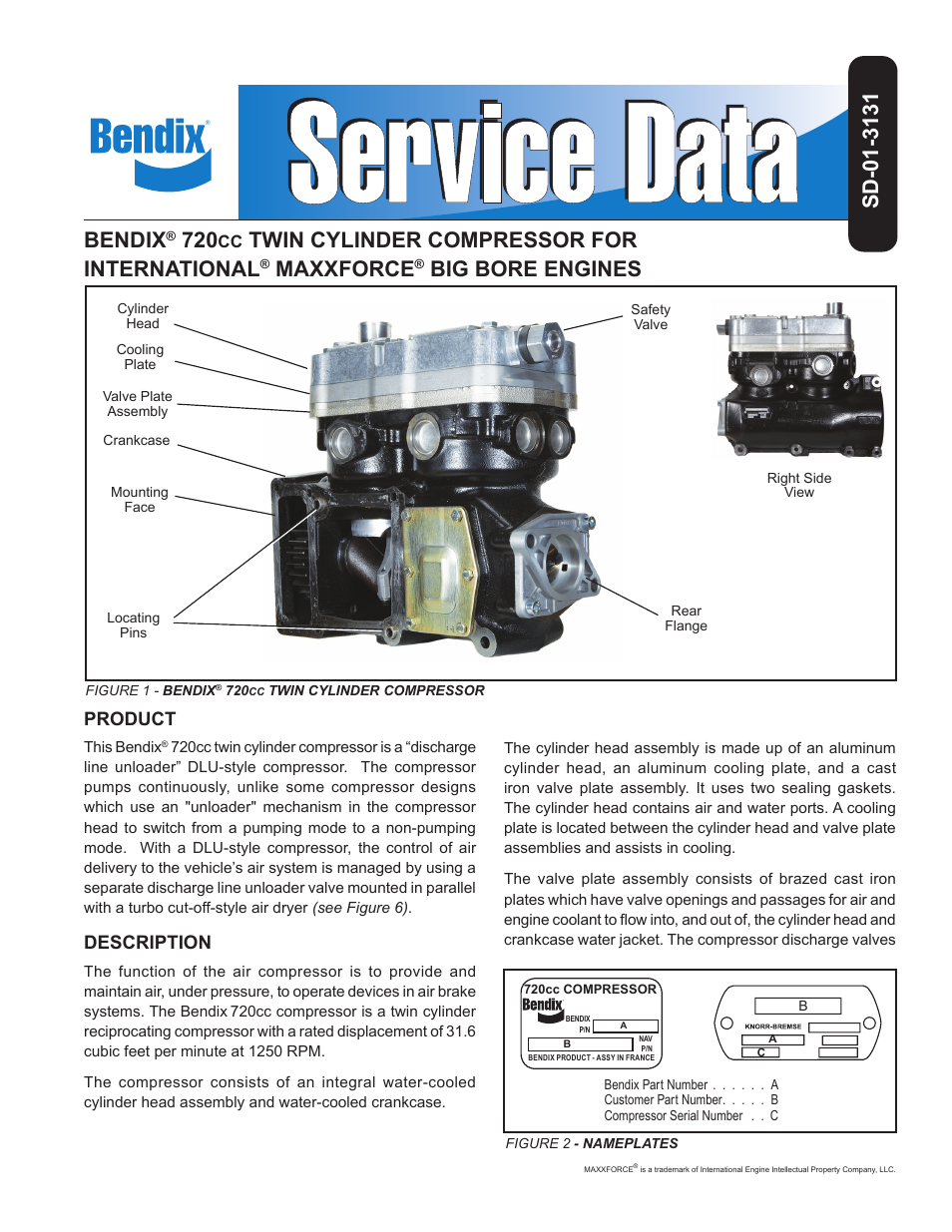 Bendix Commercial Vehicle Systems BENDIX 720CC COMPRESSOR User Manual | 40 pages