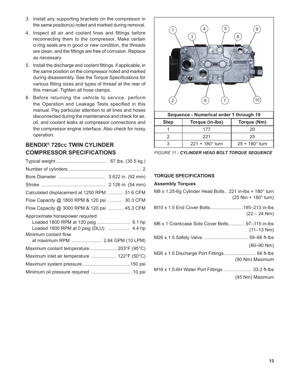 Bendix Commercial Vehicle Systems BENDIX 720CC COMPRESSOR User Manual | Page 13 / 40